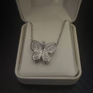 Elegant Silver Butterfly Pendant Necklace